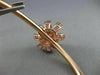 ESTATE LARGE 5.10CT DIAMOND & RUBY 14KT ROSE GOLD FLOWER CLASSIC BANGLE BRACELET