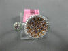 WIDE .73CT WHITE & PINK DIAMOND 18K WHITE & ROSE GOLD 3D ROUND CLUSTER FUN RING