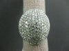 ESTATE LARGE 6.05CTW DIAMOND 18KT WHITE GOLD FLAT DOME SHAPE FUN RING STUNNING!