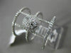 ESTATE LARGE .84CT DIAMOND 14K WHITE GOLD 3D STAR OF DAVID MULTI ROW FLOWER RING