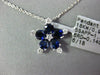 LARGE 1.44CT DIAMOND & AAA SAPPHIRE 18K WHITE GOLD FLOWER SNOWFLAKE STAR PENDANT