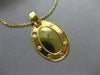 ESTATE 18KT YELLOW GOLD 3D OVAL ENGRAVEABLE FLOATING PENDANT & CHAIN #24998