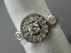 ANTIQUE WIDE .63CT DIAMOND 14KT WHITE GOLD CIRCLE FILIGREE COCKTAIL RING #16169