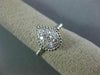 ESTATE WIDE .40CT DIAMOND 14K WHITE GOLD CLUSTER MILGRAIN BEADED PEAR SHAPE RING