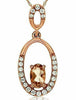 ESTATE .30CT DIAMOND & AAA MORGANITE 14KT ROSE GOLD 3D CLASSIC OVAL LOVE PENDANT