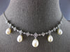 LARGE .80CT DIAMOND & AAA PEARL 14KT WHITE GOLD GRADUATING CHANDELIER NECKLACE
