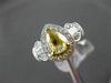 ESTATE 1.87CT FANCY YELLOW DIAMOND 18K TWO TONE GOLD 3D FILIGREE ENGAGEMENT RING