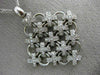 ESTATE LARGE .75CT DIAMOND 14KT WHITE GOLD 3D FLOWER X LOVE FLOATING PENDANT