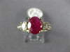 WIDE 2.48CT DIAMOND & AAA RUBY 14KT YELLOW GOLD OVAL THREE STONE ENGAGEMENT RING