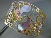 ESTATE LARGE .70CT DIAMOND 14KT ROSE GOLD MOTHER OF PEARL FLOWER BANGLE BRACELET