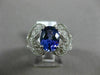 ESTATE LARGE 3.58CT DIAMOND & AAA OVAL TANZANITE 14KT WHITE GOLD ENGAGEMENT RING