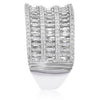 WIDE .46CT DIAMOND 14KT WHITE GOLD MULTI ROW ROUND & BAGUETTE ANNIVERSARY RING