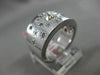 ESTATE WIDE .52CT WHITE & FANCY YELLOW DIAMOND 18KT WHITE GOLD FLOWER LOVE RING