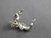 ANTIQUE 1.23CT DIAMOND 14KT WHITE GOLD 3D CLASSIC FLOWER LEAF EARRINGS #15877