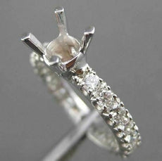 ESTATE 1.30CT DIAMOND 18KT WHITE GOLD ETERNITY SEMI MOUNT ENGAGEMENT RING #21352