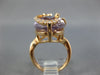 LARGE 8.36CT DIAMOND & AAA PINK AMETHYST 14KT ROSE GOLD 3D PALM TREE FLOWER RING
