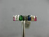 ESTATE 1.09CT DIAMOND & MULTI GEM 14KT WHITE GOLD 3D RAINBOW CHANNEL FUN RING