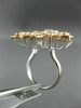 ESTATE LARGE 1.70CT ROUND & BAGUETTE DIAMOND 14KT WHITE & ROSE GOLD FLOWER RING