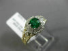 ESTATE WIDE 2.4CT DIAMOND & AAA COLOMBIAN EMERALD 14K WHITE GOLD ENGAGEMENT RING