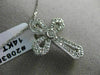 ANTIQUE .75CT DIAMOND 14K WHITE GOLD 3D FILIGREE MILGRAIN CROSS PENDANT #20835