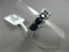 ESTATE WIDE 1.92CT DIAMOND & SAPPHIRE 14K WHITE GOLD 3D 5 STONE ANNIVERSARY RING