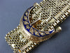 ANTIQUE LARGE AAA BLUE ENAMEL 14KT YELLOW GOLD 3D CLASSIC TASSEL BRACELET  #2169