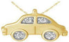 ESTATE 0.01CT DIAMOND 14KT ROSE GOLD 3D TAXI CAP FUN FLOATING PENDANT