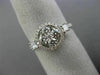 ESTATE WIDE .82CT DIAMOND 18K WHITE GOLD 3D ROUND FLOWER HALO FILIGREE LOVE RING