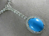 ANTIQUE 5.80CT DIAMOND & AAA TURQUOISE 14K WHITE GOLD HALO ETOILE NECKLACE 21870