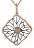 .40CT WHITE DIAMOND 14KT ROSE GOLD 3D FLOWER SQUARE OPEN FILIGREE FUN PENDANT