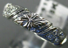 ANTIQUE .36CT DIAMOND 18K WHITE GOLD 3D FILIGREE ETERNITY ANNIVERSARY RING #6192