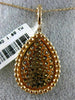 ESTATE LARGE 1.80CT MULTI COLOR DIAMOND 18KT ROSE & BLACK GOLD FLOATING PENDANT