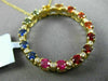 LARGE 1.20CT DIAMOND MULTI COLOR SAPPHIRE 14K YELLOW GOLD CIRCLE OF LIFE PENDANT