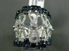 ESTATE MASSIVE 2.82CT DIAMOND & SAPPHIRE 18KT WHITE GOLD INFINITY COCKTAIL RING