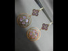 ESTATE LARGE .17CT DIAMOND & PINK MOTHER OF PEARL 14K ROSE GOLD HANGING EARRINGS