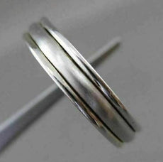 ESTATE 14K WHITE GOLD CLASSIC MATTE & SHINY WEDDING ANNIVERSARY BAND RING #23145