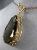ANTIQUE LARGE VICTORIAN AAA SMOKY TOPAZ 14KT ROSE GOLD TEARDROP PENDANT #20947