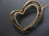 ESTATE LARGE .27CT DIAMOND 18KT ROSE GOLD DOUBLE HEART FUN LOVE FLOATING PENDANT