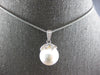 .15CT DIAMOND & AAA SOUTH SEA PEARL 14KT WHITE GOLD PALM TREE FLOATING PENDANT