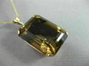 ESTATE MASSIVE 60CT AAA SMOKY TOPAZ 14KT ROSE GOLD 3D CLASSIC FLOATING PENDANT