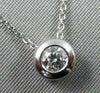 ESTATE .25CT ROUND DIAMOND BEZEL SOLITARE 14K WHITE GOLD PENDANT W/ CHAIN #19149