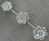 ESTATE 1.27CT DIAMOND 14KT WHITE GOLD FLOWER PAST PRESENT FUTURE PENDANT #19674