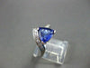 ESTATE WIDE 1.68CT DIAMOND & AAA TANZANITE 14K WHITE GOLD 3D TRILLION RING #2454