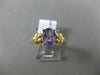 ESTATE 1.02CT DIAMOND & AAA OVAL AMETHYST 14KT YELLOW GOLD 3D FLOWER FUN RING
