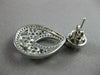 ANTIQUE LARGE 2.98CT DIAMOND 14KT WHITE GOLD FILIGREE FLORAL DROP EARRINGS 21706
