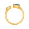 1.28CT DIAMOND & AAA SAPPHIRE 14K YELLOW GOLD EMERALD CUT SOLITAIRE TENSION RING