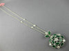 ESTATE LARGE 2.41CT DIAMOND & AAA EMERALD 18K WHITE GOLD CLASSIC FLOWER PENDANT