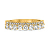 .73CT DIAMOND 14K YELLOW GOLD ROUND 2 ROW SEMI ETERNITY WEDDING ANNIVERSARY RING