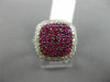 EFFY WIDE 1.48CT DIAMOND & AAA RUBY 14KT WHITE GOLD 3D SQUARE PAVE LEAF FUN RING