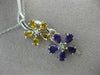 LARGE 3.80CT DIAMOND & AAA AMETHYST & CITRINE 14K WHITE GOLD 3D FLOATING PENDANT